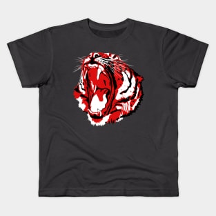 Red Tiger Head Kids T-Shirt